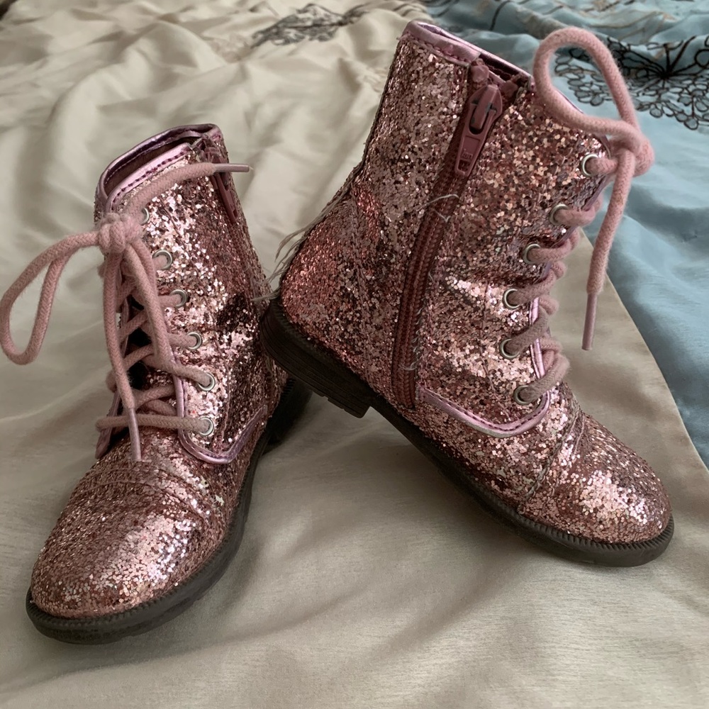 Pink glitter boots